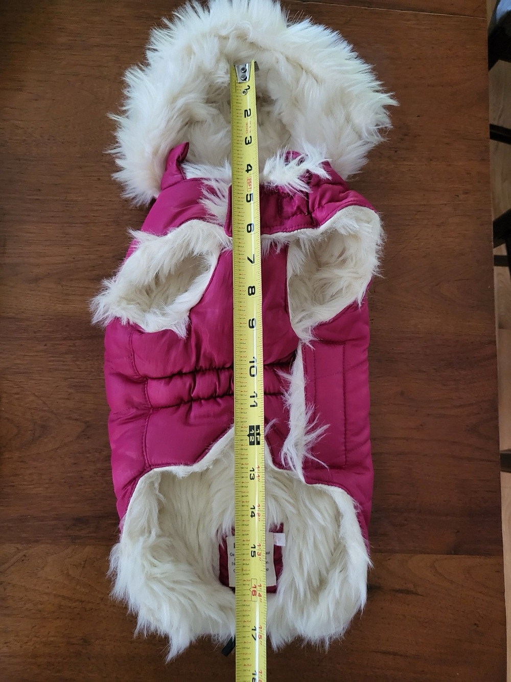 BOBBY Pink Puffer Dog Coat Faux Fur Hood Size S NWOT - Picture 7 of 9